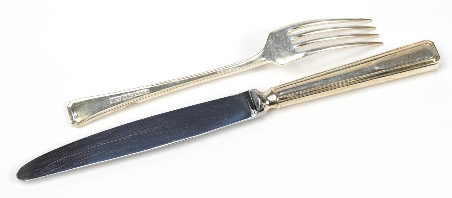 James Ryals, mahogany six place canteen of silver plated cutlery,40.5cm wide - Image 5 of 7