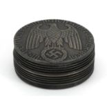 German military interest Adolf Hitler design snuff box, 5cm in diameter