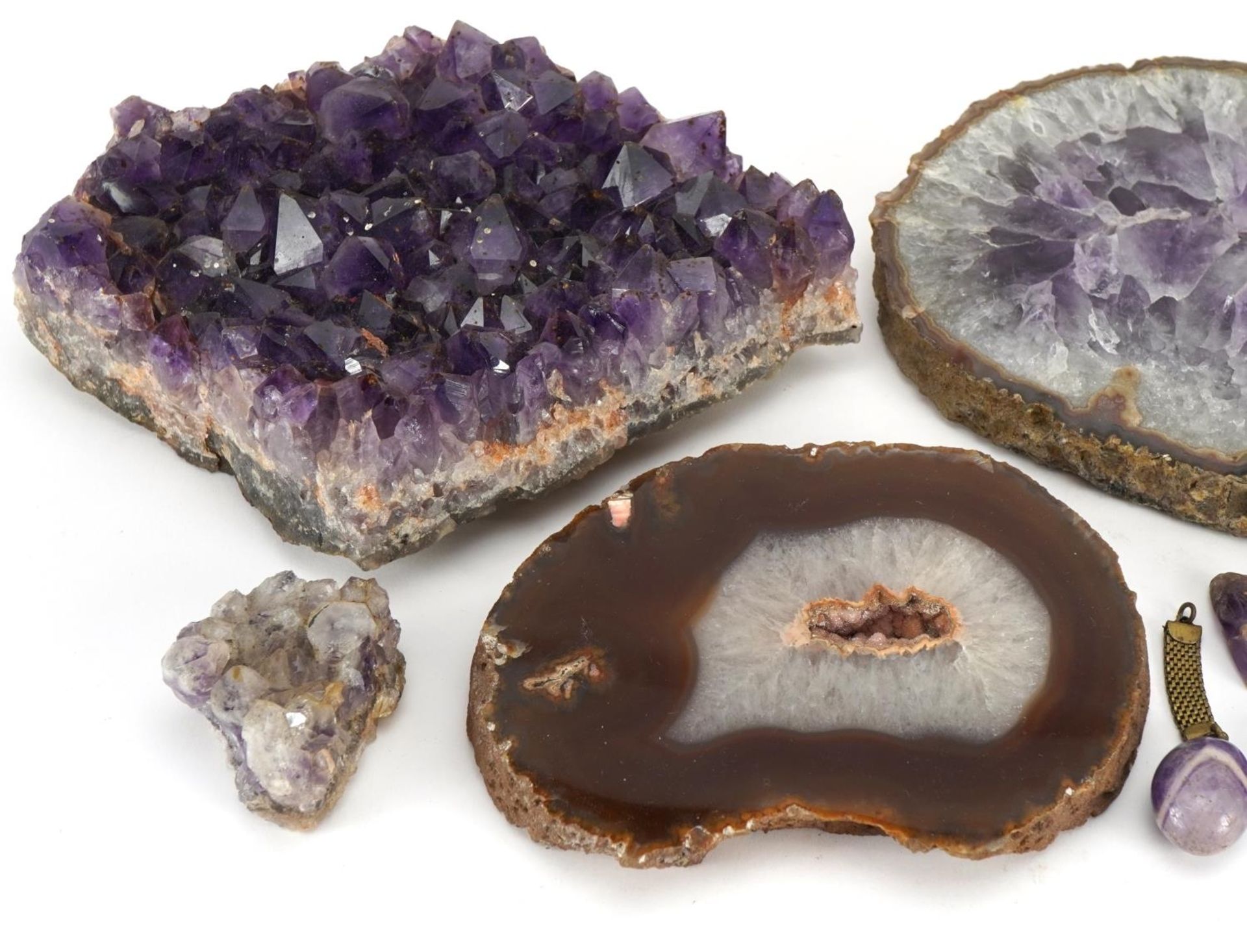 Rocks and crystals including polished amethyst block, 30.5cm high - Image 2 of 3