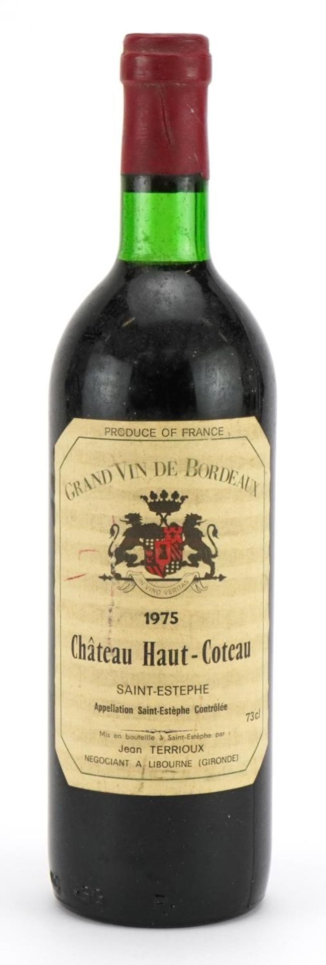 Bottle of 1975 Chateau Haut-Coteau Saint Estephe red wine