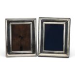 Carrs, two rectangular silver easel photo frames, Sheffield 1993 and 1998, each 13cm x 10.5cm