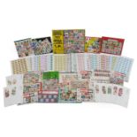 Collection of world stamps, some loose, some arranged in albums