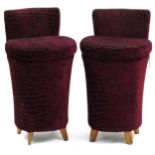 Pair of vintage hardwood framed boudoir style chairs, 68cm high