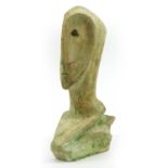 Mid Century style stoneware bust in the manner of Pablo Picasso, 46cm high