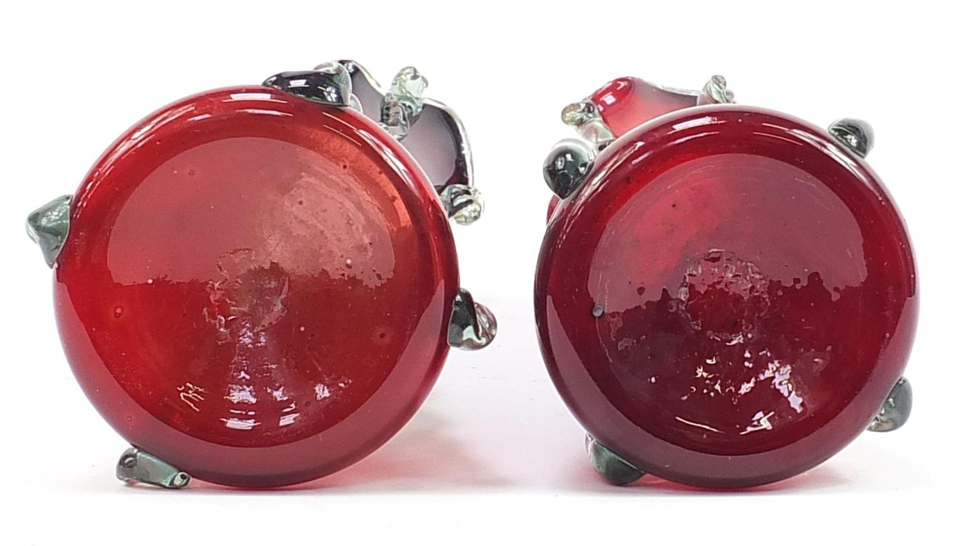 Large pair of Murano ruby glass vases, 52cm high - Image 3 of 3