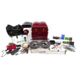 Boss fishing tackle box with a selection of fishing tackle including floats, hooks and lines