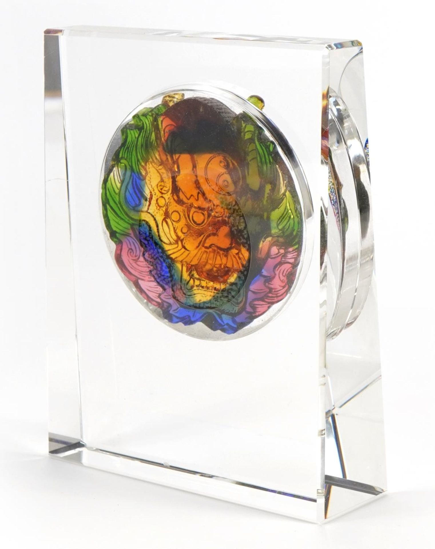 Chinese glass dragon design paperweight with box, 17cm high - Image 4 of 5