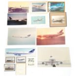 Collection of aviation interest aircraft display boards, prints and photographs, mostly British