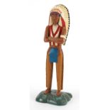 Advertising figure of an American Red Indian, possibly for tobacco, 34cm high