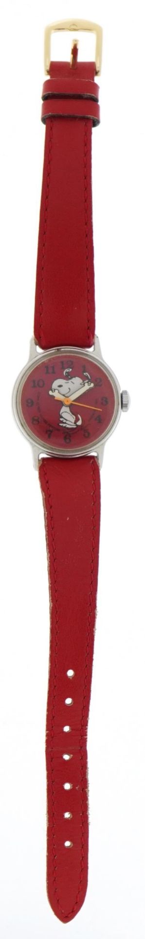 Vintage ladies Snoopy wristwatch with leather strap, the case 25mm in diameter - Image 3 of 5