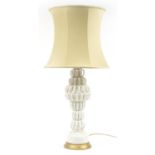 Casa Pupo, Italian porcelain blanc de Chine table lamp with gilt brass mounts and silk lined