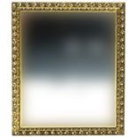 Rectangular gilt framed bevel edged wall mirror, 64cm x 53cm