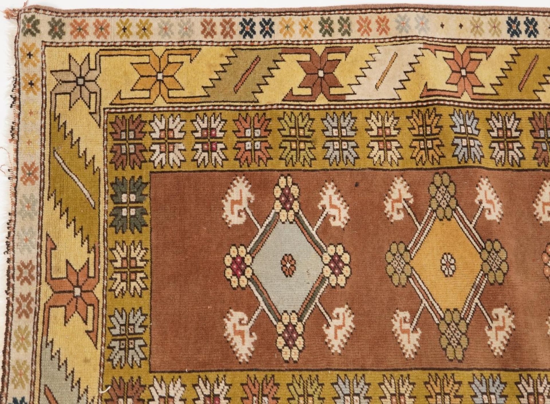 Rectangular beige ground rug with all over geometric design, 200cm x 117 - Image 2 of 5