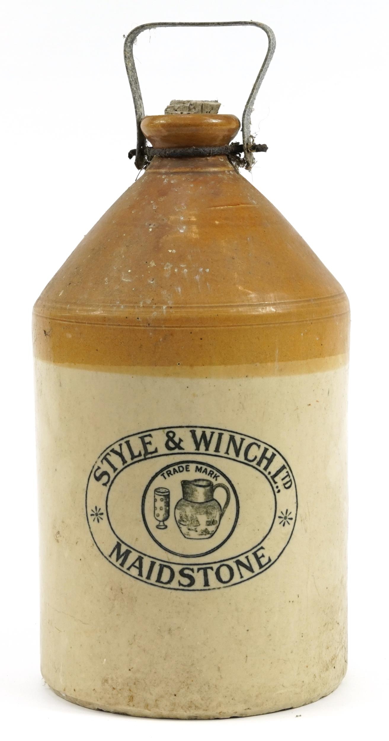 Style & Winch Ltd Maidstone, two gallon advertising stoneware flagon, 41cm high - Image 2 of 3