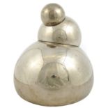 French Modernist silvered ceramic light hanging by Faiencerie de Charolles Molin, 42.5cm high