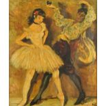 Manner of Marcel Dyf - Two females dancing, French school oil on canvas bearing an E Stacy Marks
