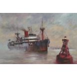 After John Kelly - Steam Liner Heading into a Storm, giclee print in colour, limited edition 92/195,