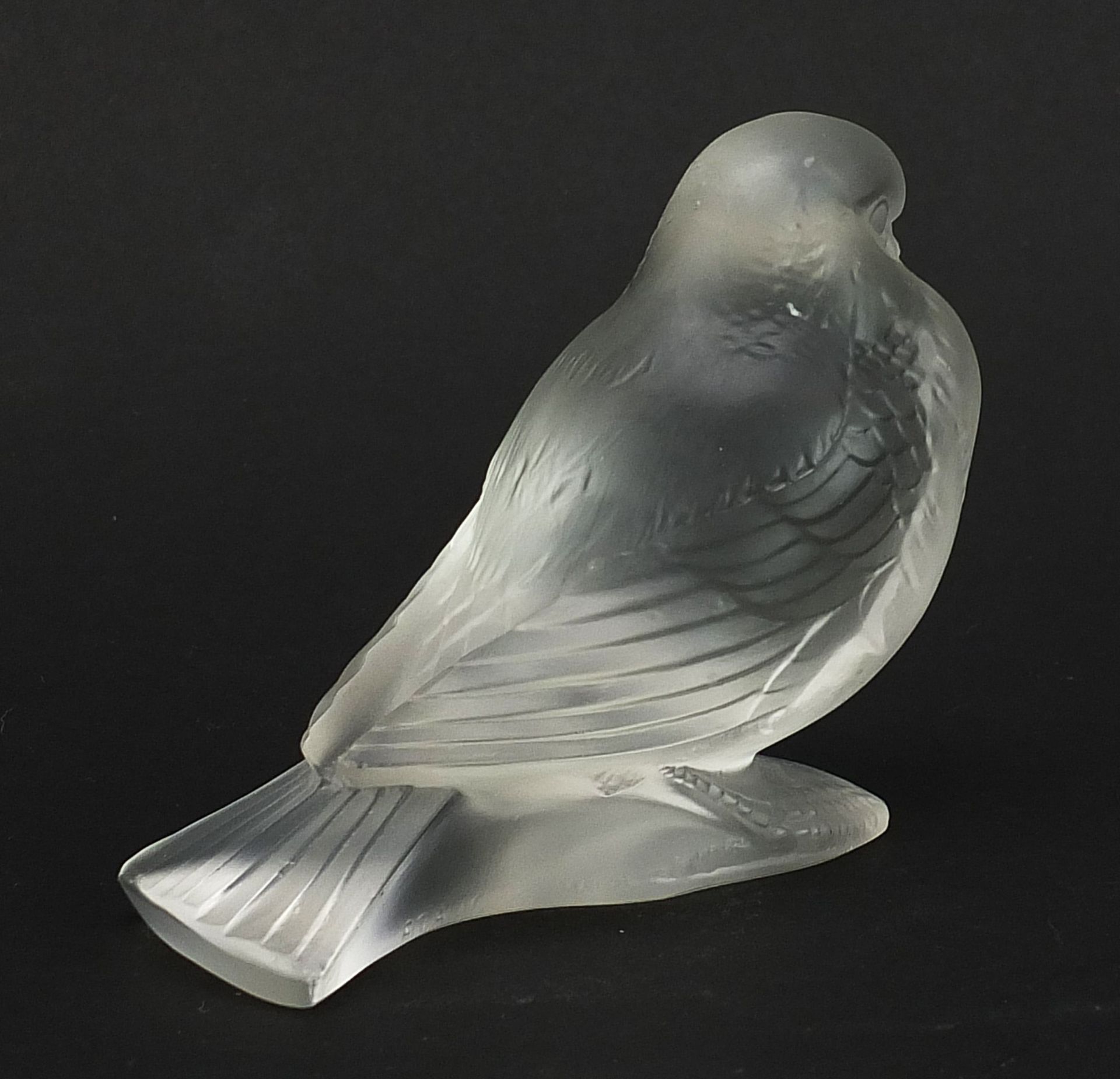 Rene Lalique, French frosted glass Moineau Fier paperweight, etched R Lalique France no 1149 to - Image 2 of 6