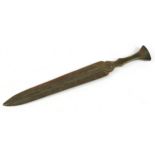 Indo Persian patinated bronze sword, 40cm in length