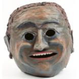 Large hand made papier mache head of a man, 39cm high