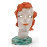 Goldschneider, Austrian Art Deco hand painted mask of a young female numbered 6589 to the base, 11cm