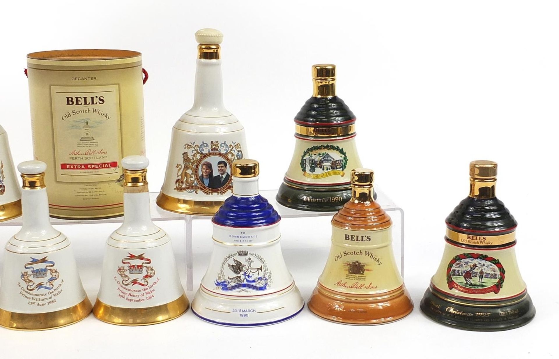 Twelve empty Bells whisky commemorative Wade decanters - Image 3 of 3