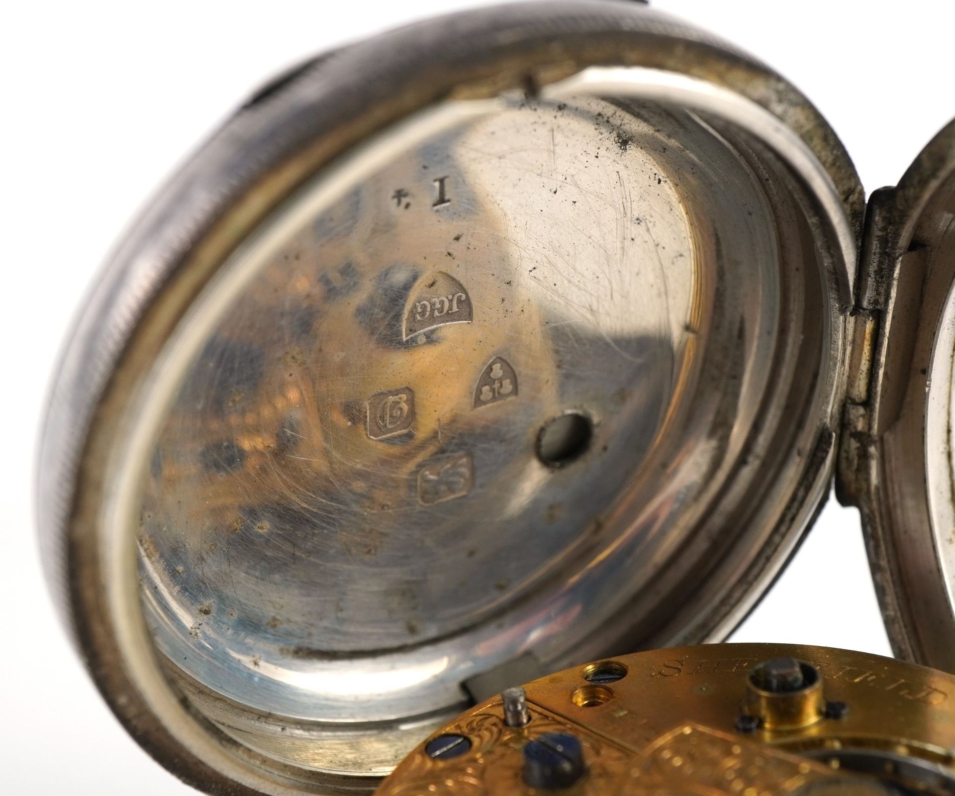 J G Graves, The Express English Lever gentlemen's silver open face pocket watch, the movement - Image 3 of 4