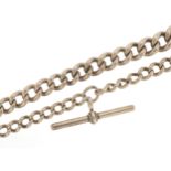 Silver watch chain, Birmingham 1919, each link hallmarked, 38cm in length, 56.6g