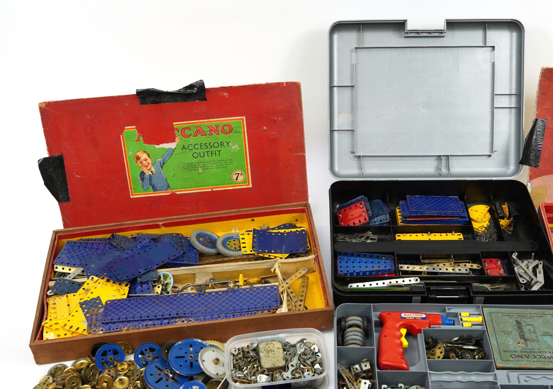 Large collection of vintage Meccano including set 7 and accessory outfit 7A - Image 2 of 5
