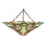 Tiffany design leaded light shade, 45cm in diameter