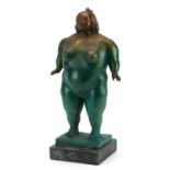 Mid century design patinated bronze study of a nude female, 38cm high