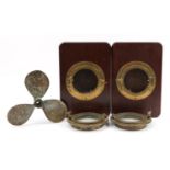Shippinng interest set of four Simpson Lawrence of Glasgow, bronze portholes and a bronze propeller,