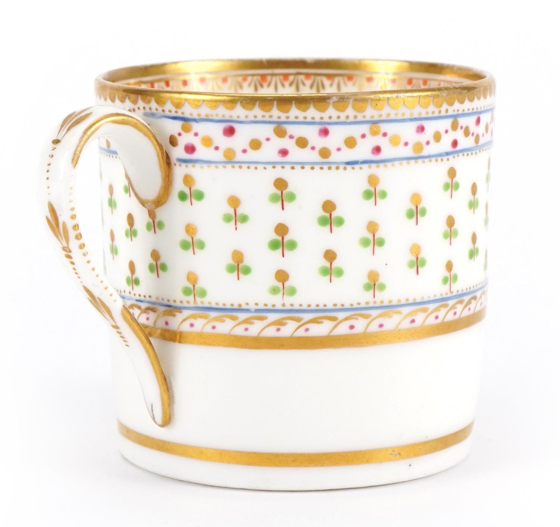 Early 19th century Nantgarw coffee can and saucer hand painted with flowers, the coffee can 6cm high - Image 2 of 3