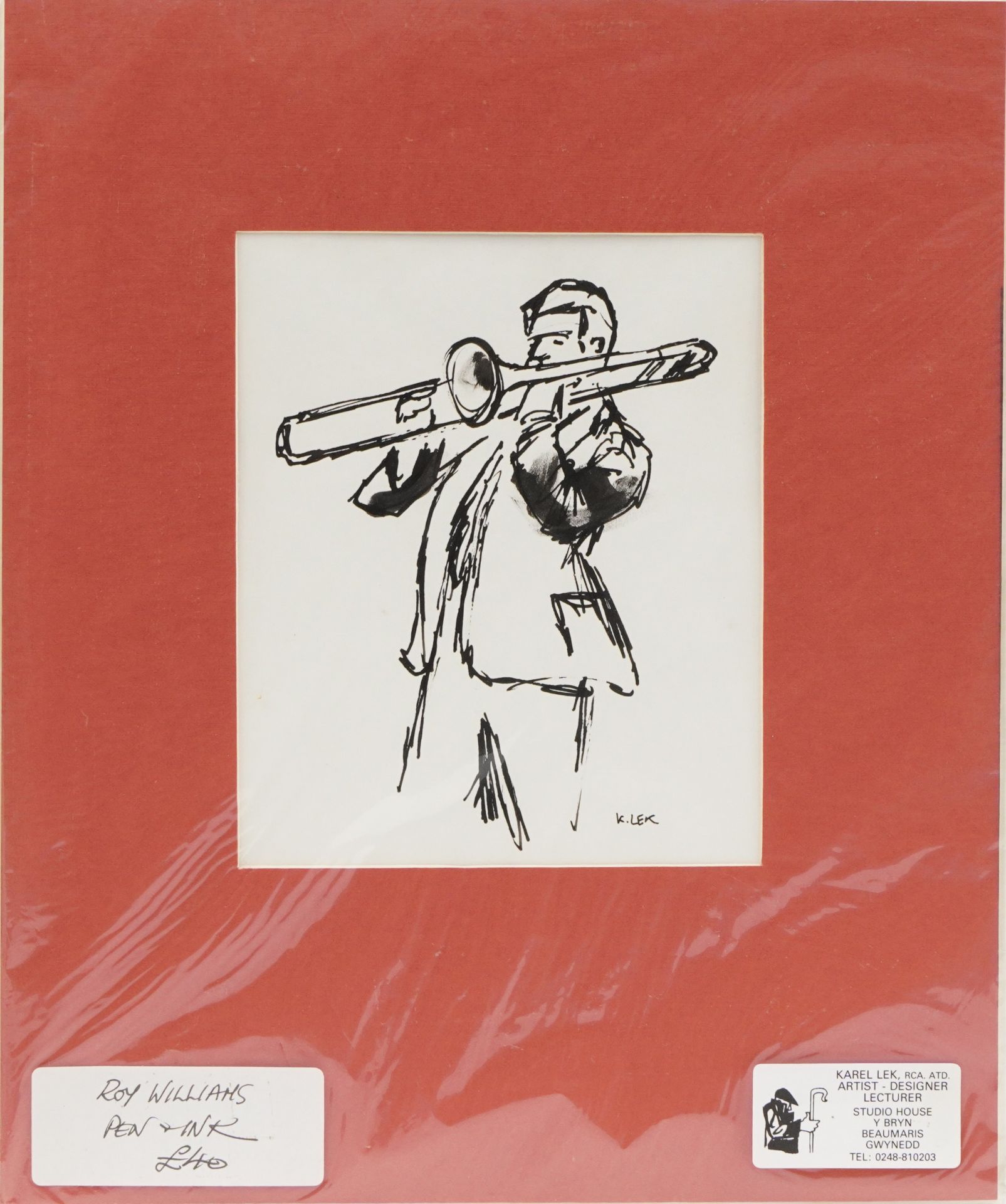 Karel Lek - Roy Williams & Ian Royle, two Welsh pen and ink drawings, each mounted, unframed, the - Bild 3 aus 14