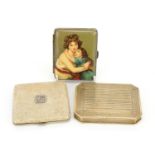 Three early 20th century and later cigarette cases including an Art Deco shagreen example, the