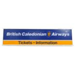 British Caledonian Airways, aviation interest illuminated Tickets & Information sign, 94.5cm in