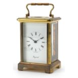 Brass cases Bayard carriage clock with Roman numerals, 11.5cm high