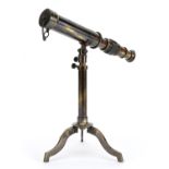 Military interest table telescope on tripod stand, 30cm high