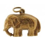 9ct gold elephant charm, 1.6cm wide, 0.7g