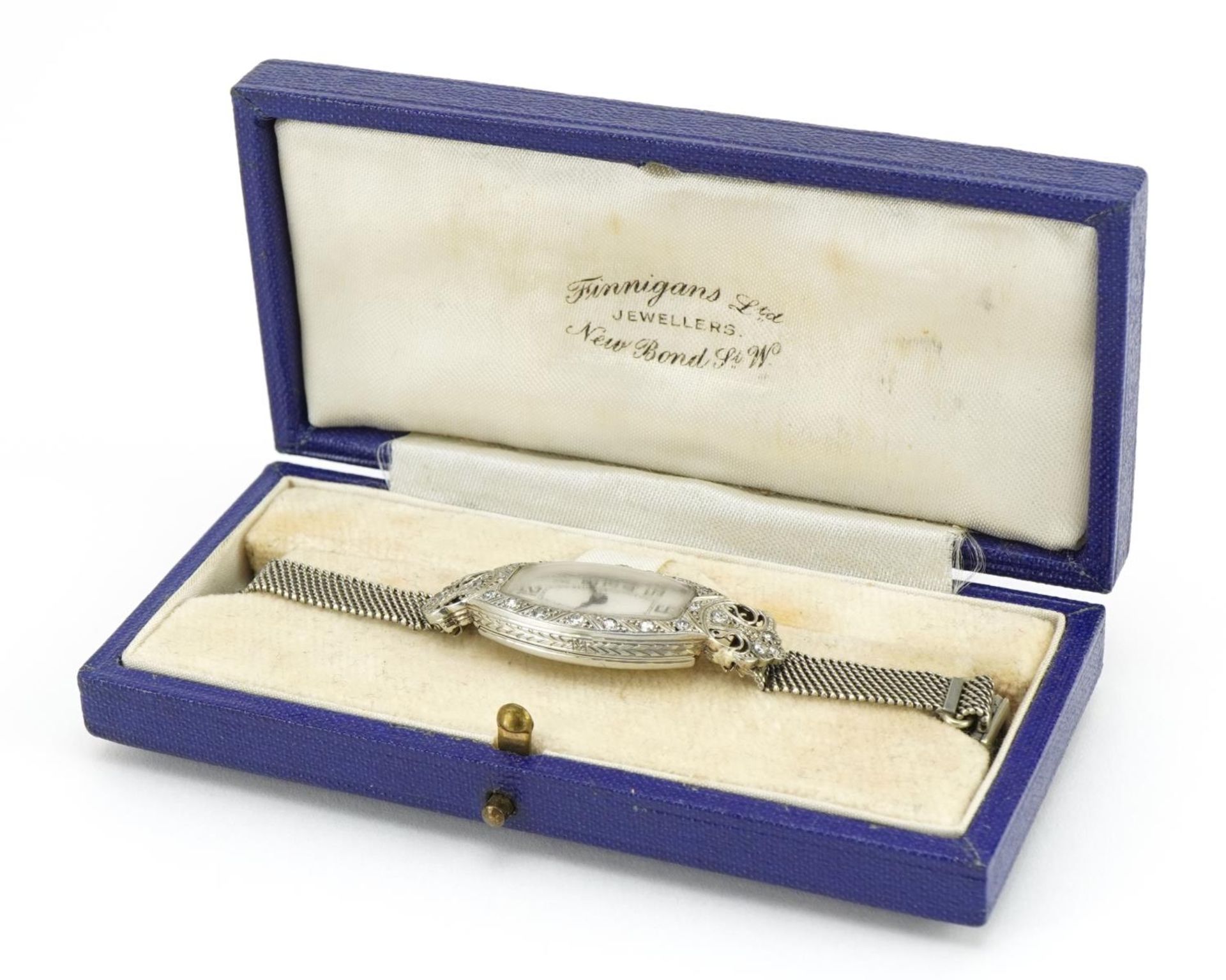 Ladies 18ct white gold cocktail wristwatch set with diamonds on white metal strap housed in a - Image 6 of 7