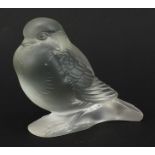 Rene Lalique, French frosted glass Moineau Fier paperweight, etched R Lalique France no 1149 to