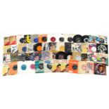 45rpm records including The Sex Pistols, The Beatles, The Shadows, The Everly Brothers, Elvis