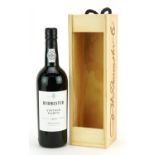 Bottle of 1970 Burmester vintage port with pine crate