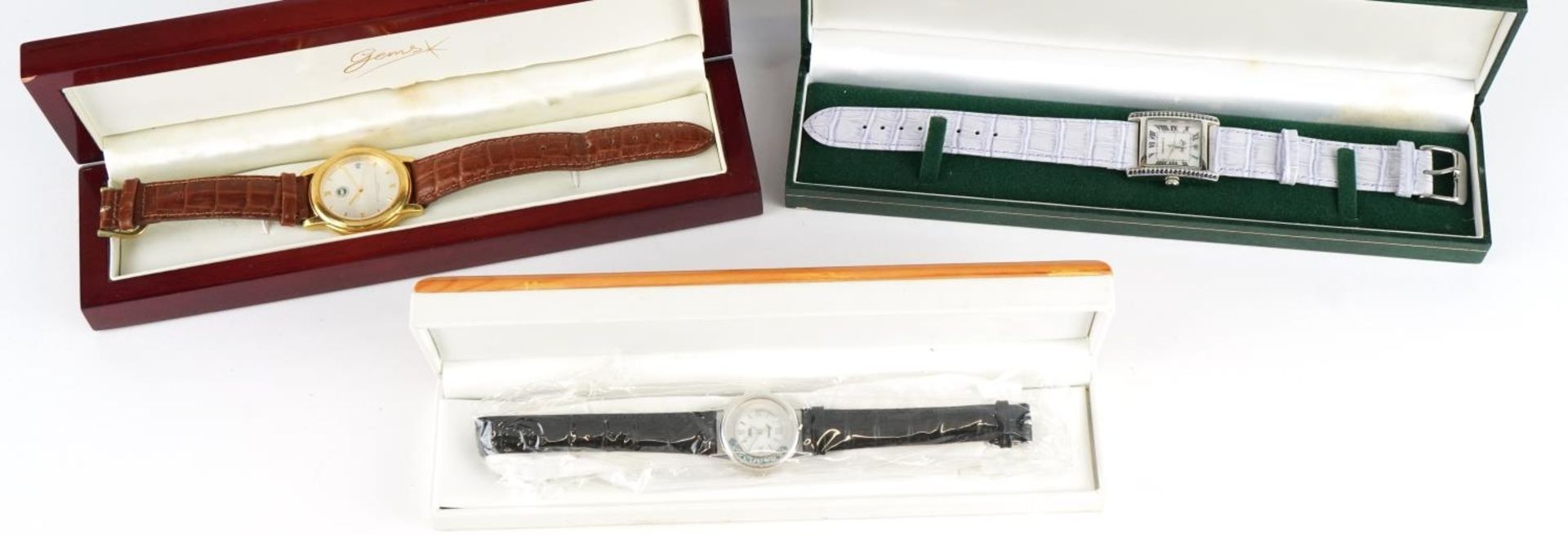 Six ladies and gentlemen's wristwatches with boxes, one with matching bracelet including London - Image 3 of 4