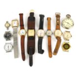 Vintage and later gentlemen's wristwatches and pocket watches including Roamer Anfibio, Ingersoll,