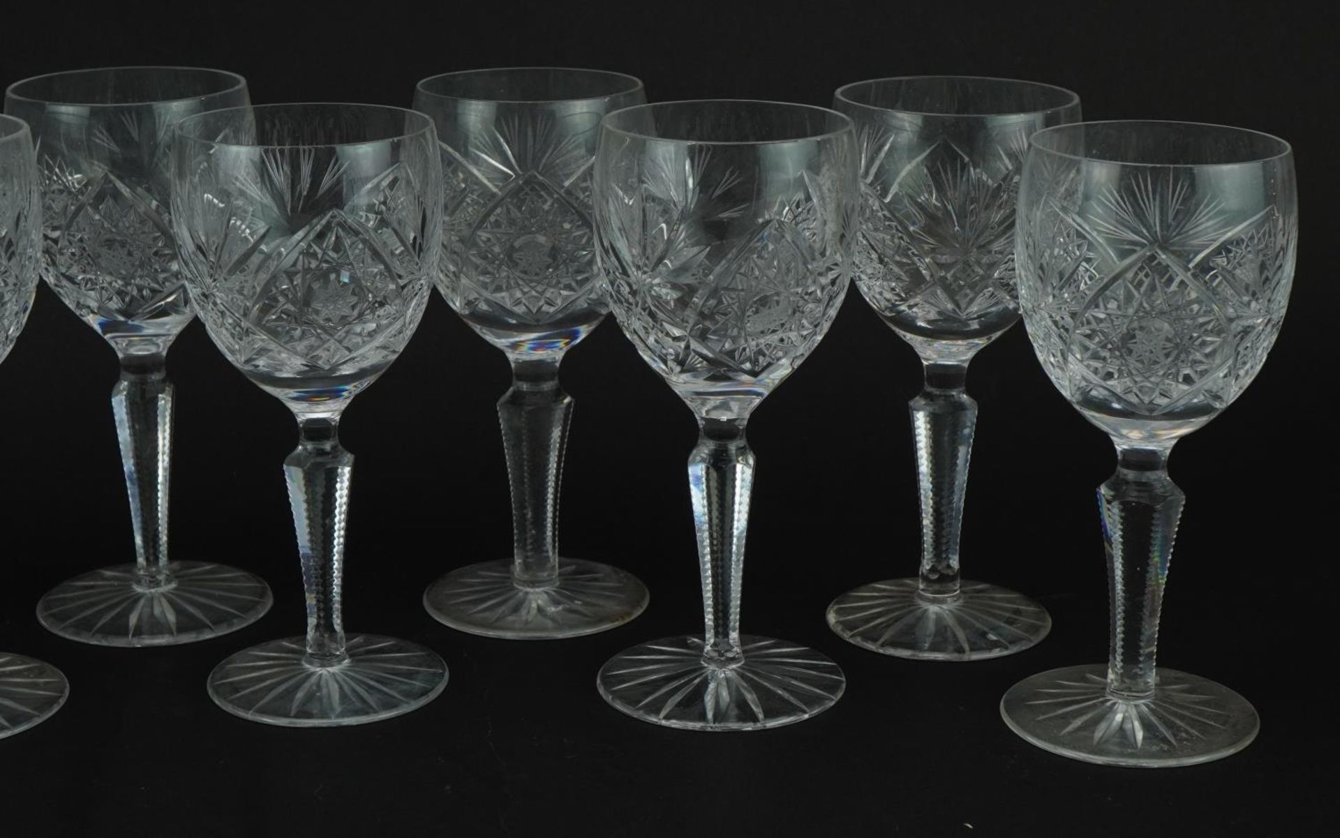 Set of ten cut crystal glasses, 15.5cm high - Image 3 of 6