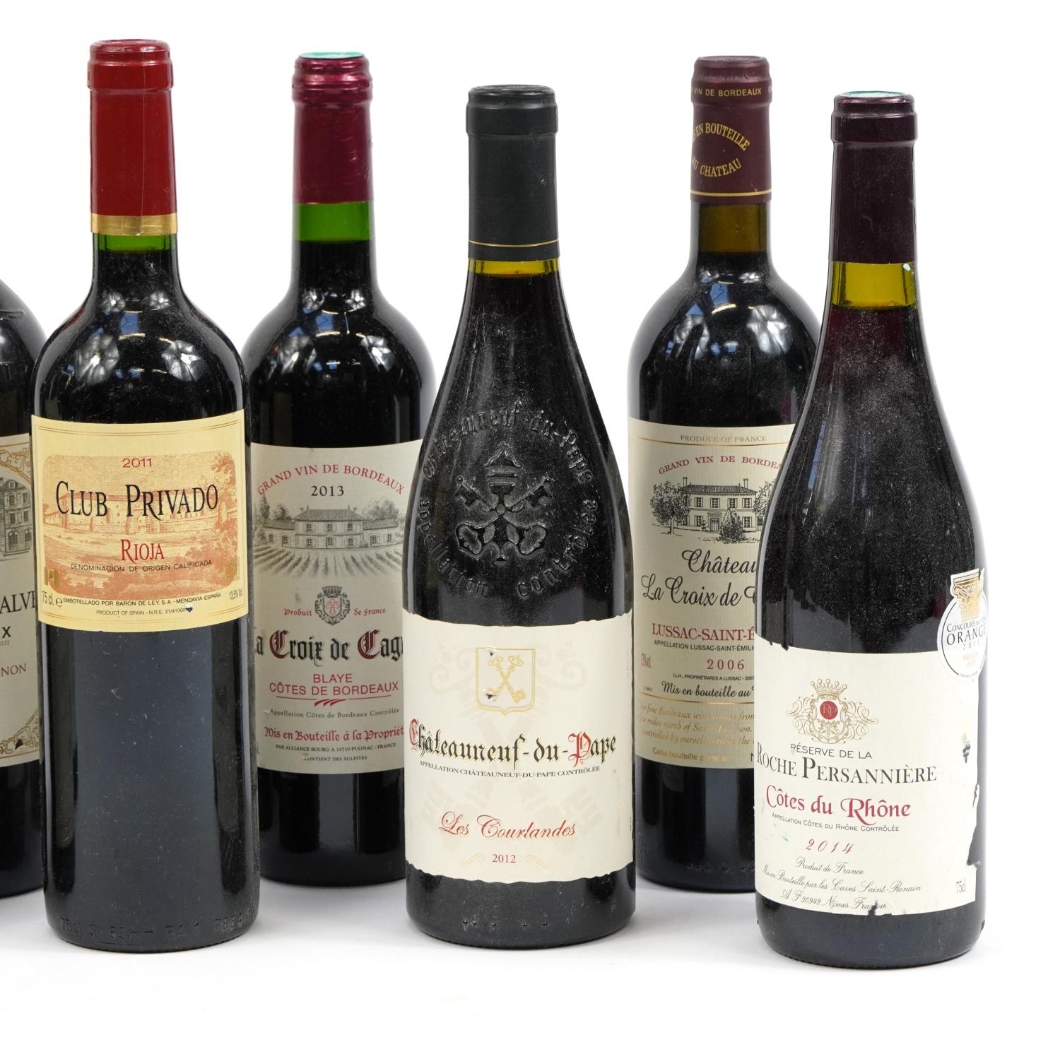 Nine bottles of red wine including Chateau Neuf du Pape, Chateau la Croix de Grezard Saint - Image 3 of 3