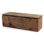 Vintage Haig Whisky pine crate inscribed Don't be Vague for Christmas, 35.5cm wide