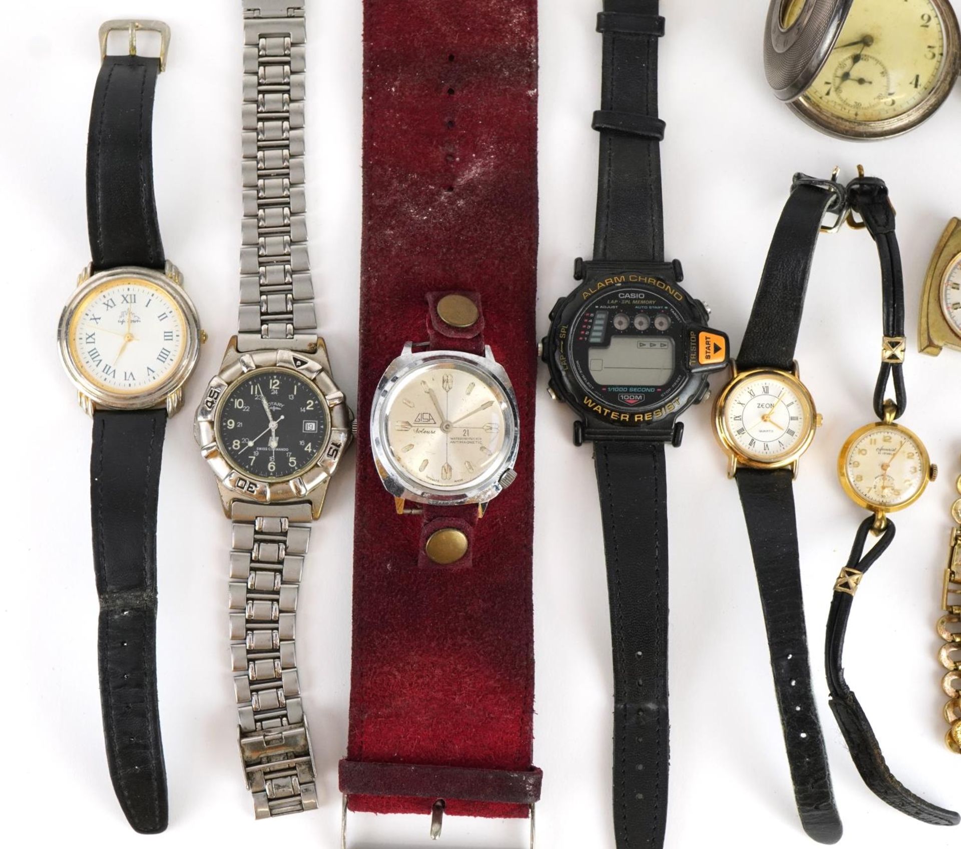 Vintage and later ladies and gentlemen's wristwatches including a silver half hunter pocket watch, - Image 2 of 3