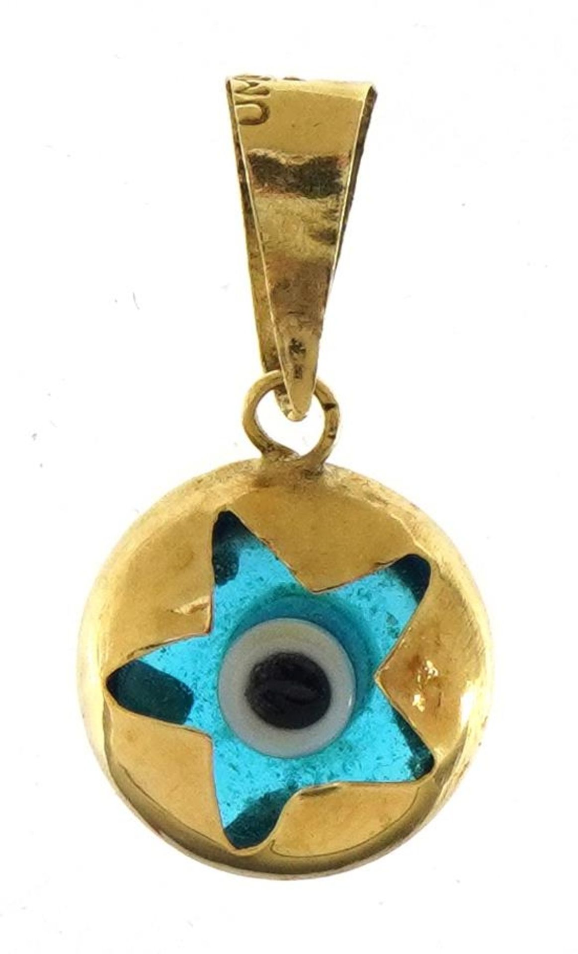 14ct gold all seeing eye pendant, 1.8cm high, 0.6g - Image 2 of 3